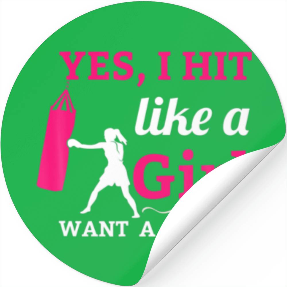 Hit Like A Girl Want A Lesson Boxing Jab Boxing Gl Stickers