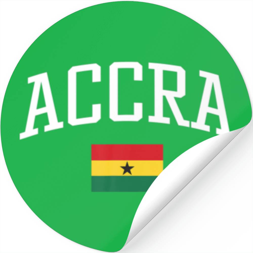 Vintage Accra Ghana Country Flag Souvenir Vacation Stickers
