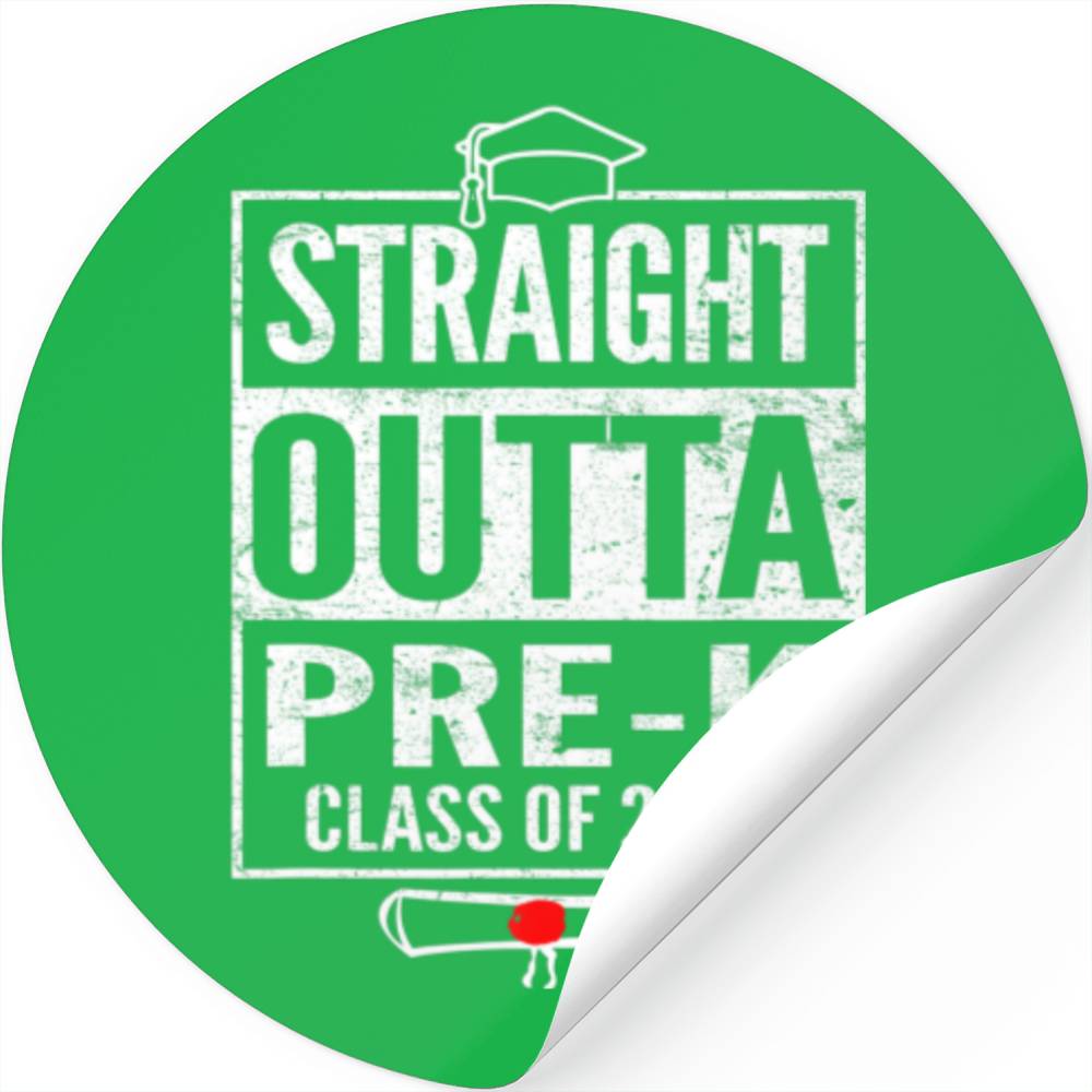 Kids Straight Outta PreK Class Of 2024 Graduation Stickers