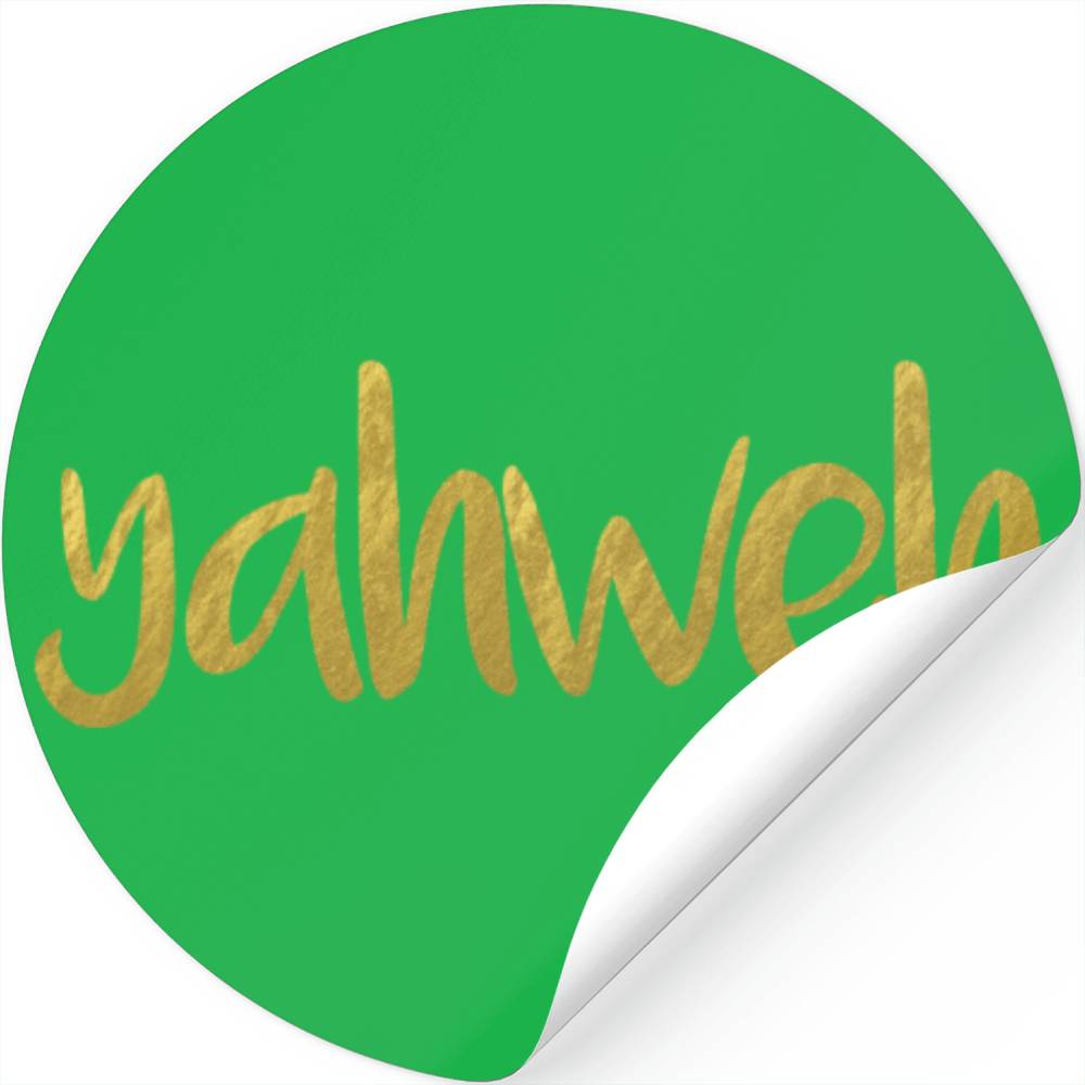 YAHWEH Gold Lettering Hebrew Name Of God Sweat Stickers