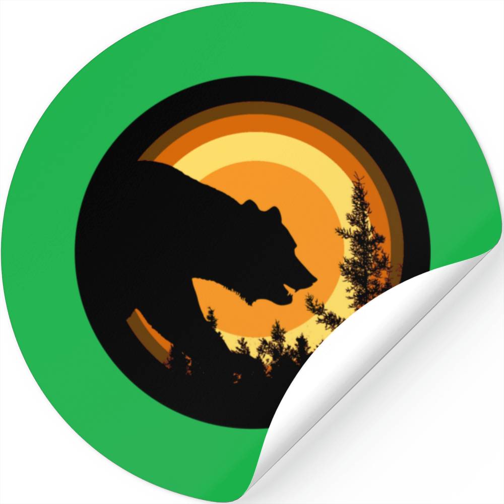 Bear Pride Bear In Sunset Bear Pride Flag Colors Stickers