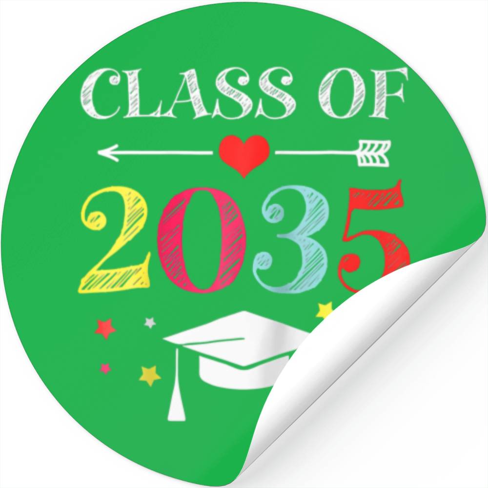 Class Of 2035 Kindergarten Pre K Grow With Me Grad Stickers
