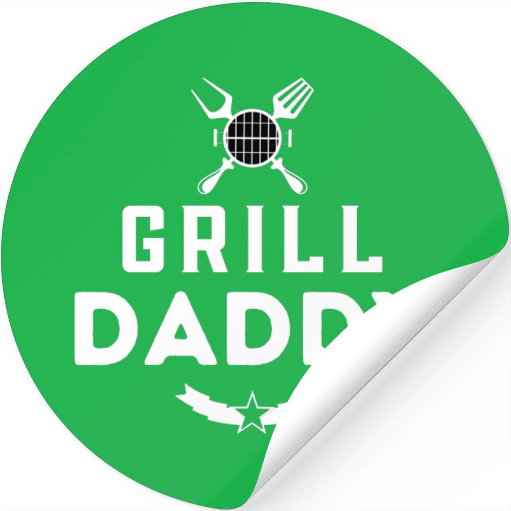 Mens Grill Daddy BBQ And Smoking For Father's Day Stickers