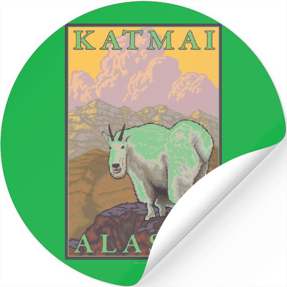Mountain Goat - Katmai, Alaska Stickers