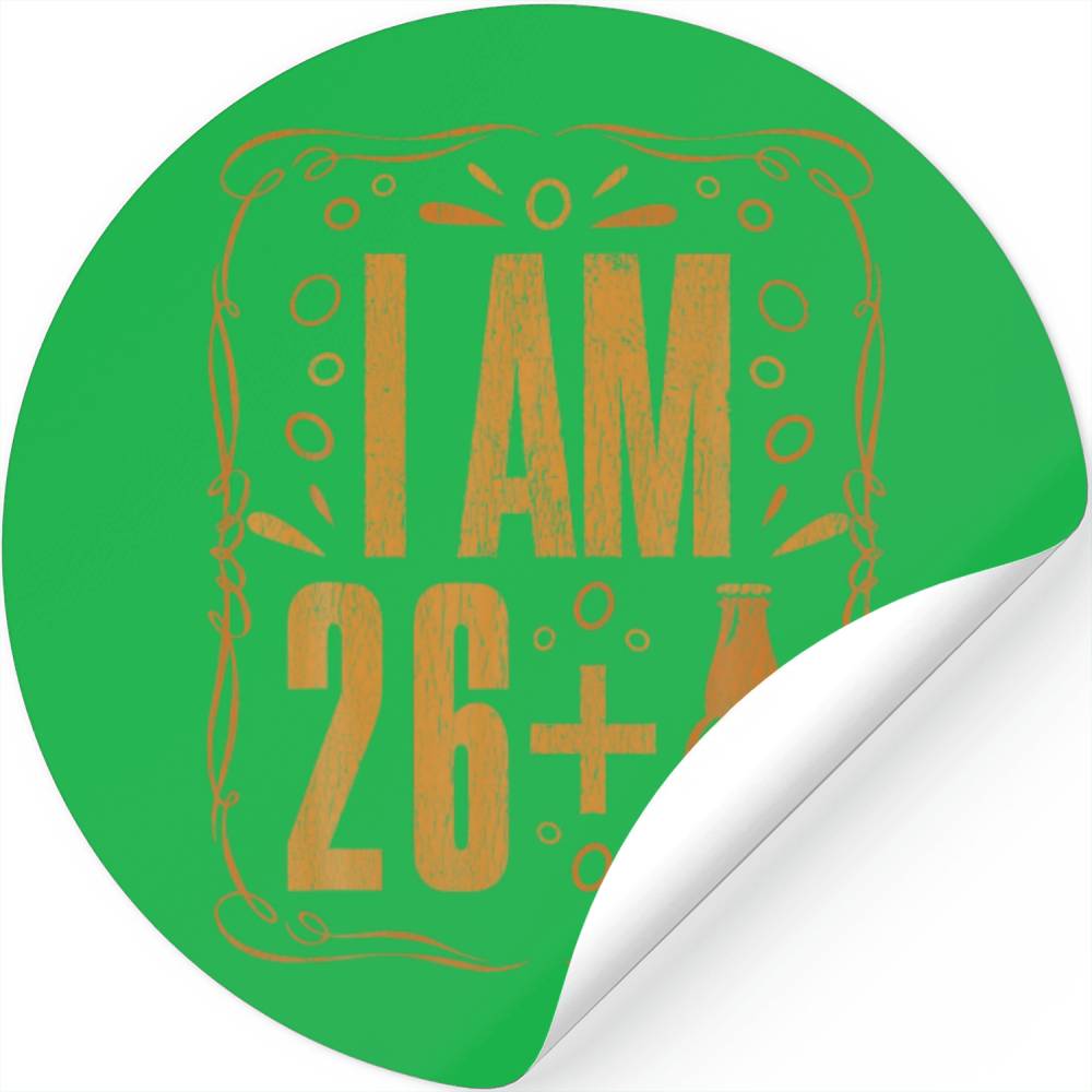 27 Year Old Born Retro Beer Drinking Alcohol Birth Stickers