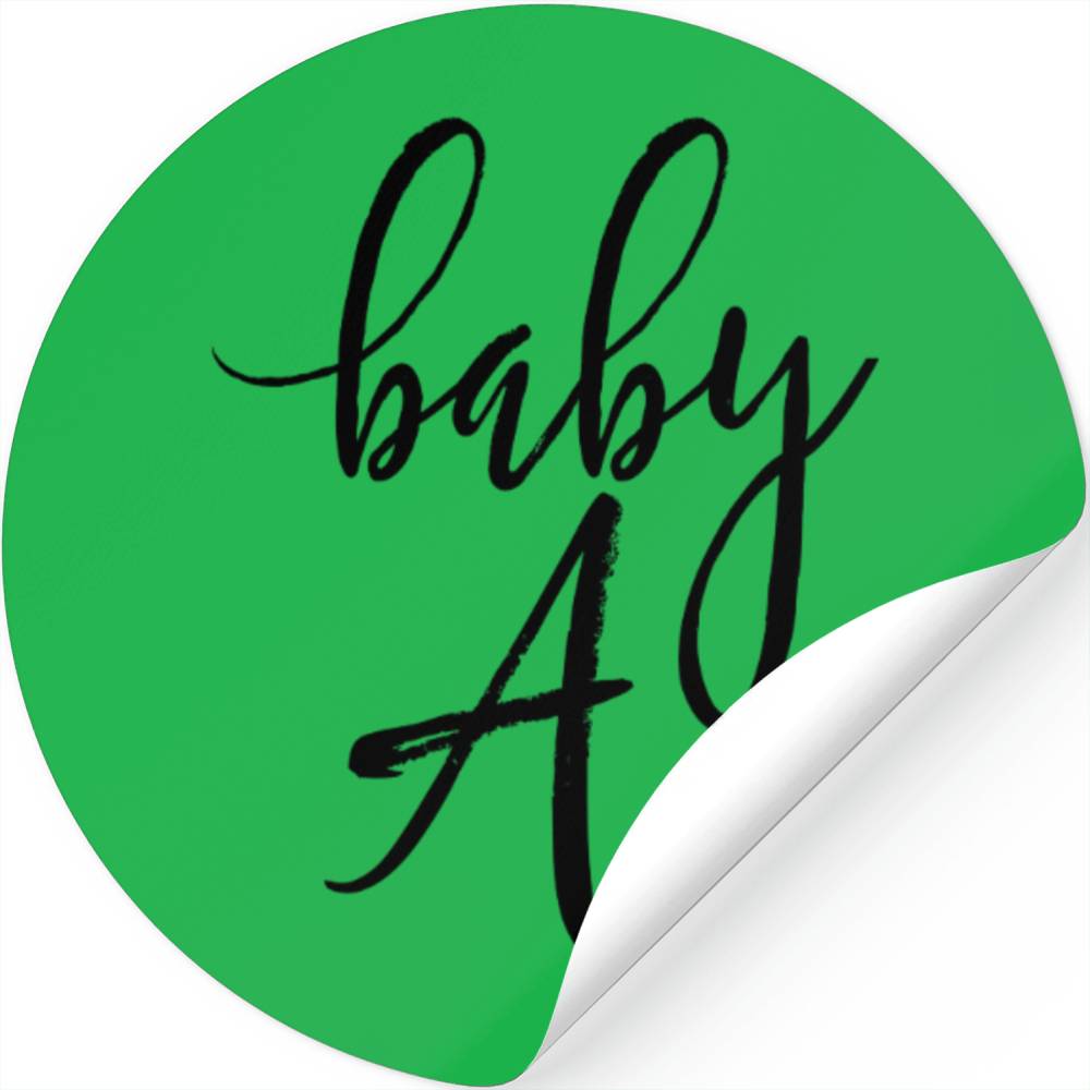Baby A Black Handwritten Script Stickers