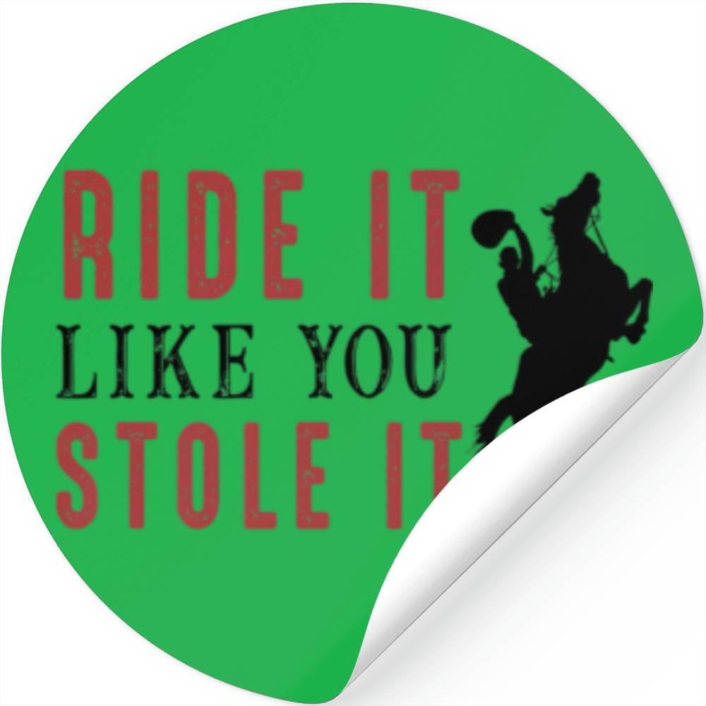 Vintage Cowgirl Riding Horse Ride It Like You Stol Stickers