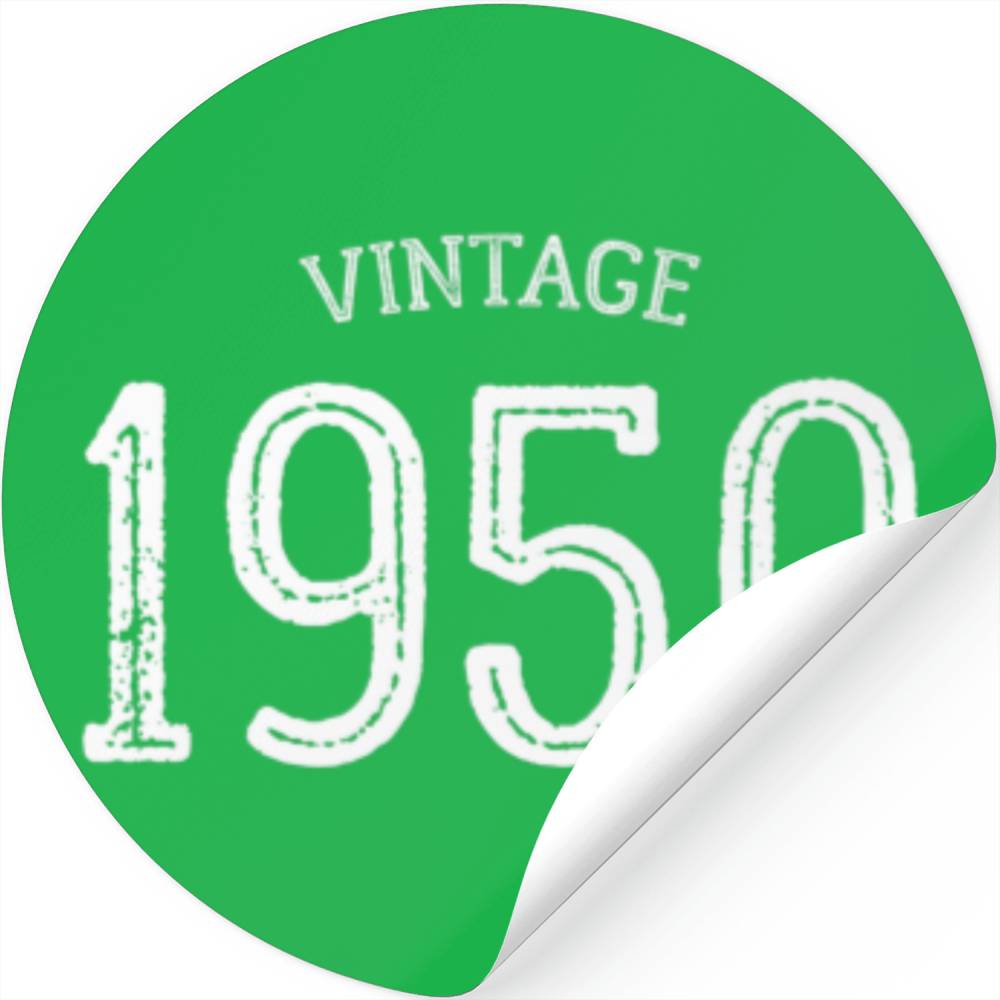 Vintage 1950 Men Women 72 Year Old Retro 72Th Birt Stickers