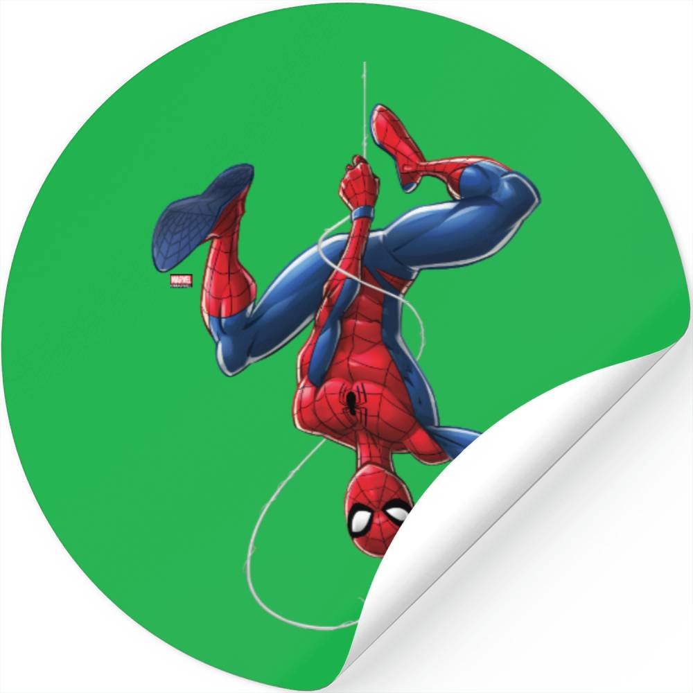 SpiderMan Hanging UpsideDown From  Stickers