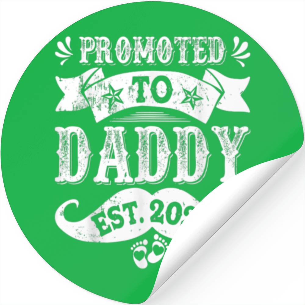 Mens Promoted To Daddy 2023 First Time Father's Da Stickers