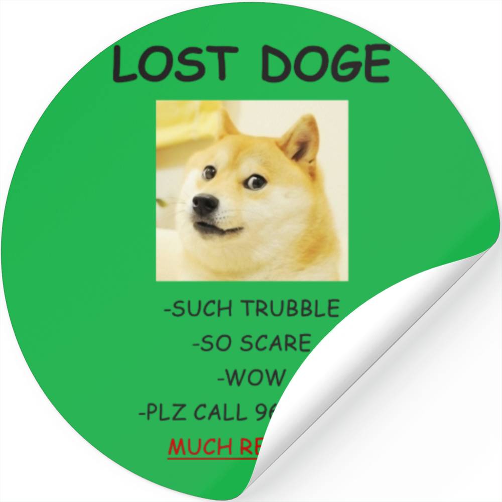 Doge Lost Doggo Meme MUCH REWARD! Stickers