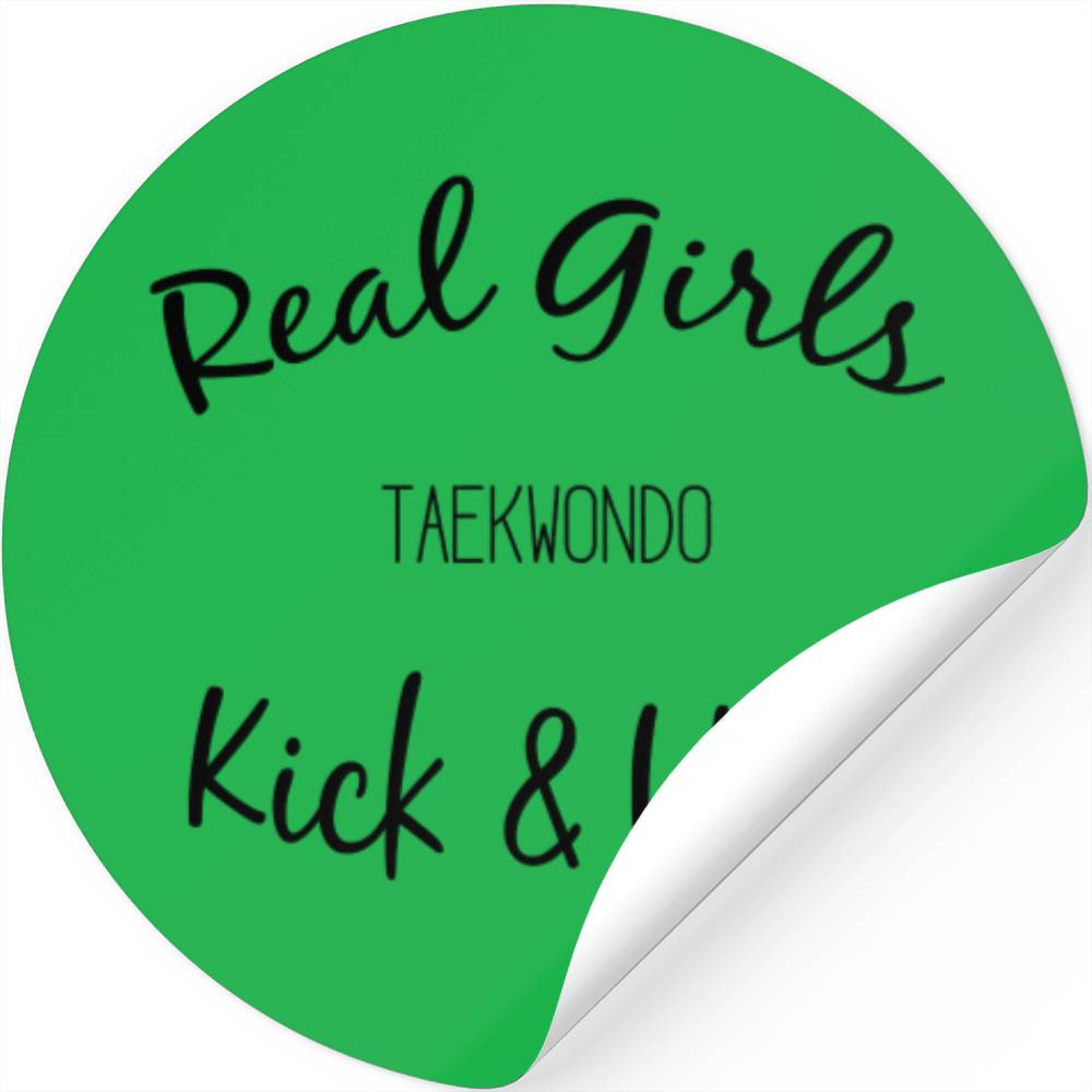 Martial Arts Taekwondo Real Girls Kick And Yell Stickers