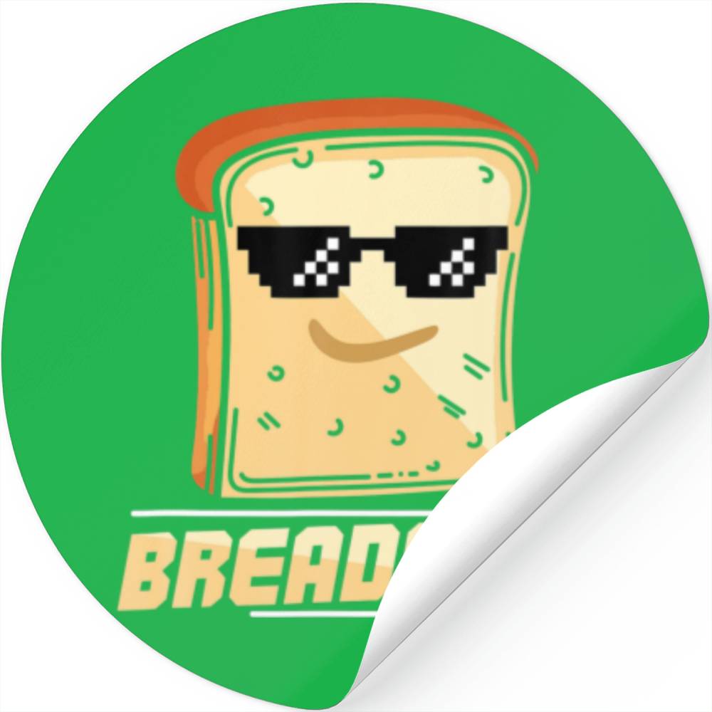Funny Breadman Comic Artwork For A Bread Lover Stickers