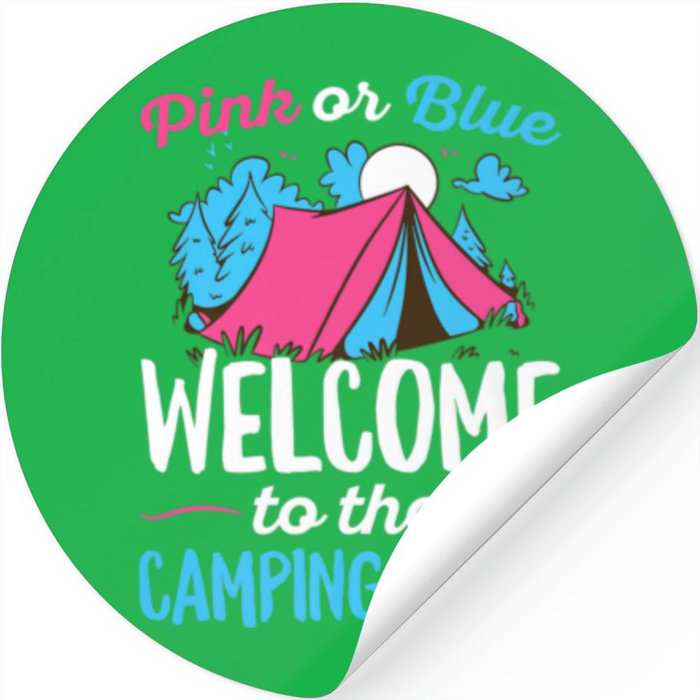 Gender Reveal Camping Design For A Camping Lover Stickers