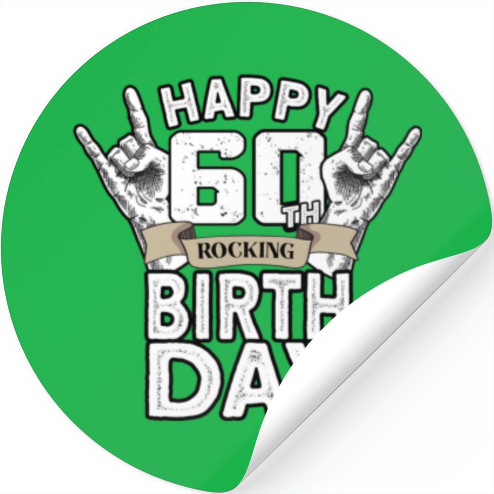 60 Years Old Rocking Vintage Rock 60Th Birthday Stickers