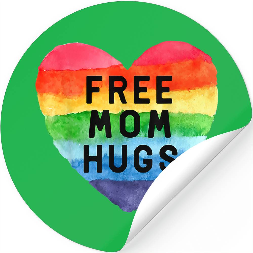 Free Mom Hugs Lgbt Flag Gay Lesbian Pride Parades Stickers