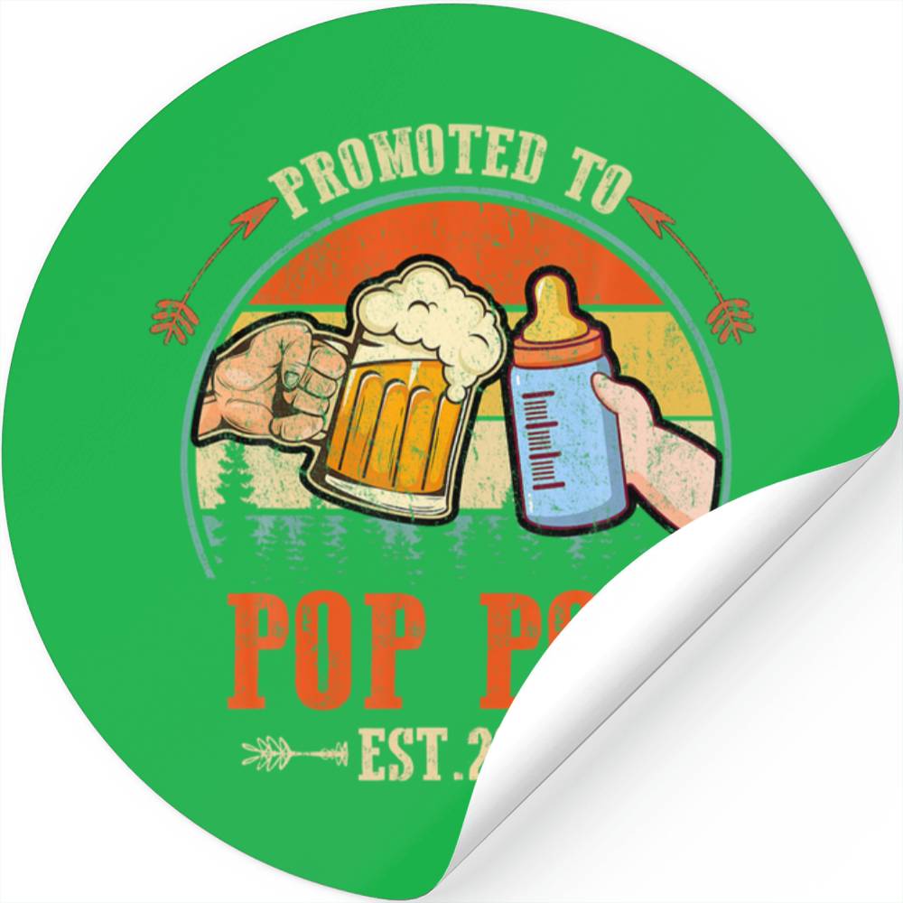 Mens Promoted To Pop Pop 2023 Funny For New Pop Po Stickers