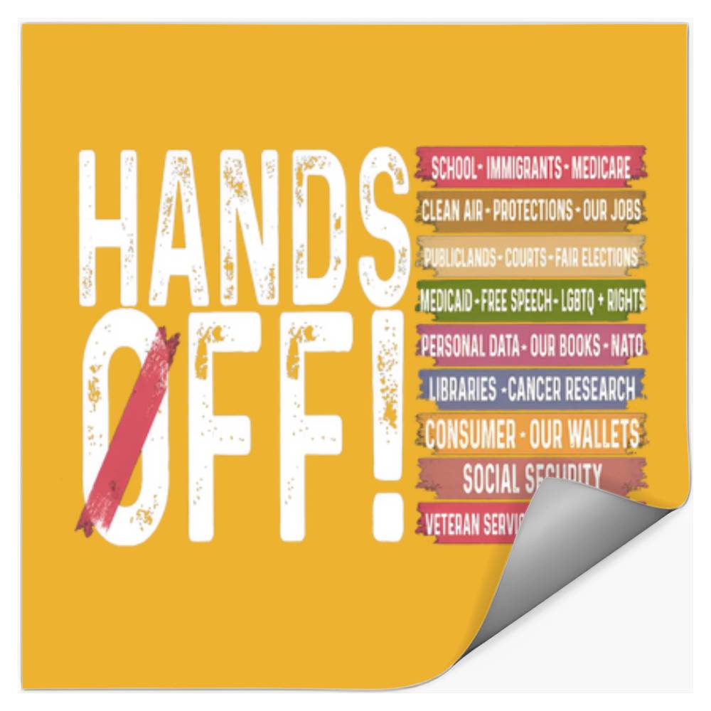 Hands Off Protest Stickers, Political Activism Stickers