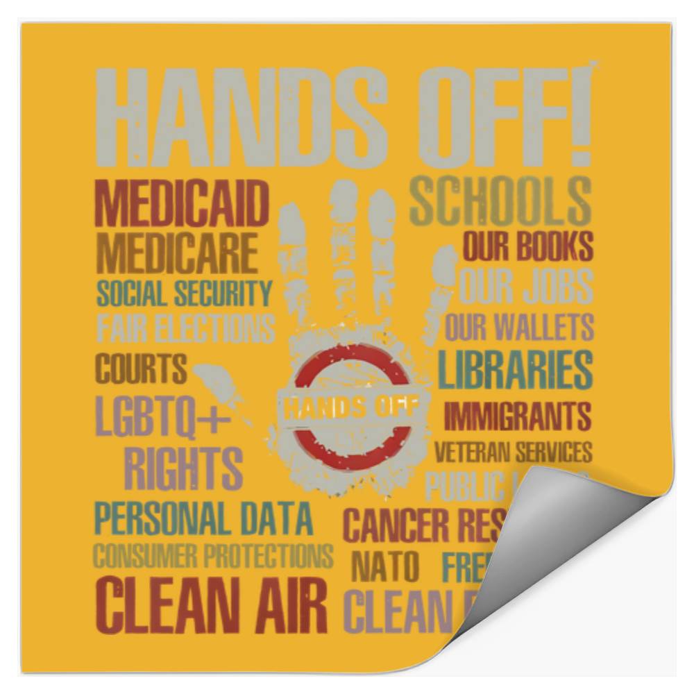 Hands Off 2025, Activist Stickers, Hands Off, Gift For Fan