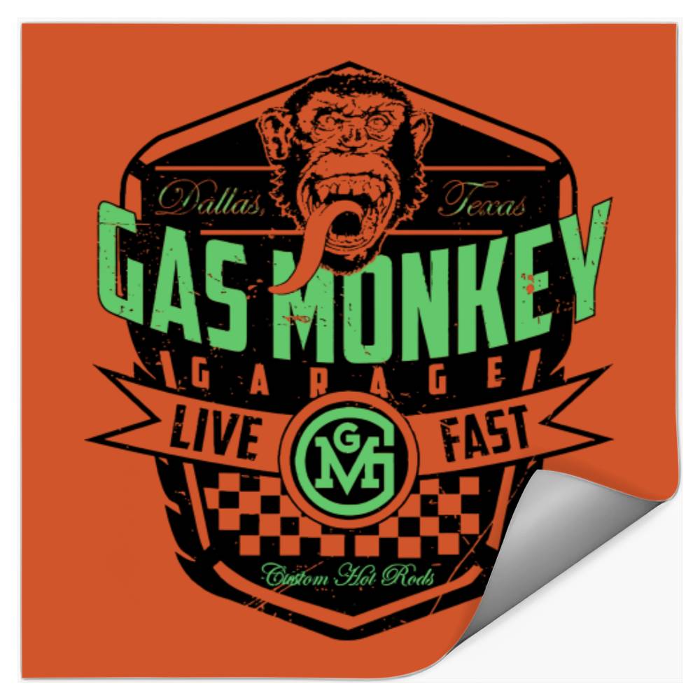 Gas Monkey Garage Unisex Stickers Live Fast