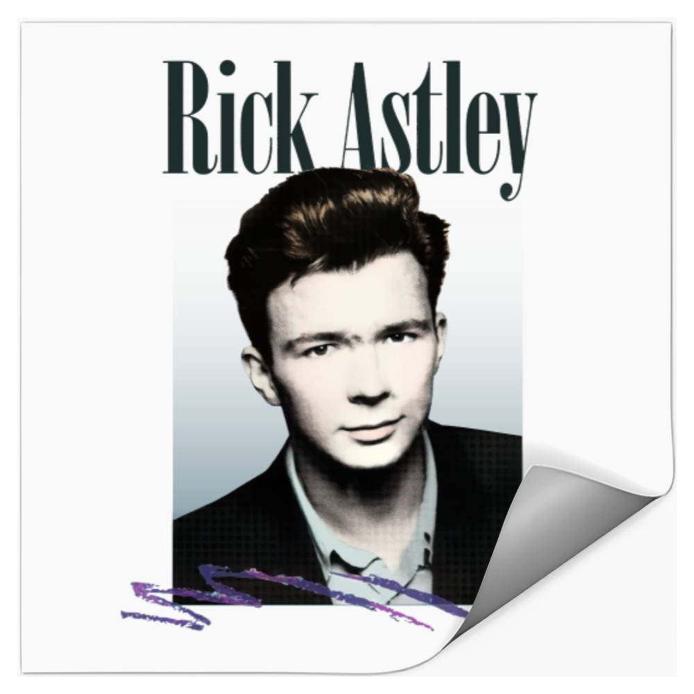 Rick Astley / 80s Aesthetic Fanart Tribute Design - Rick Astley - Stickers